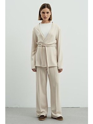 C&city Pure Touch Nervür Dikişli Pantolon Bej