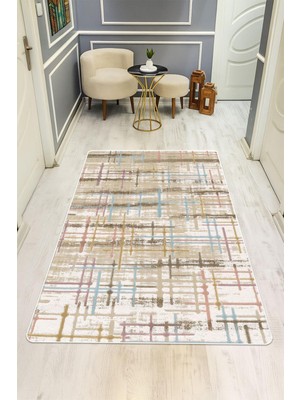 NEWORA Modern Desenli Dijital Baskı Kaymaz Taban Halı H0252