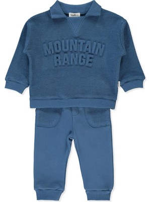 Bebetto Balıksırtı Üç Ip Sweat 2li Takım (Mountaın Range) Indigo