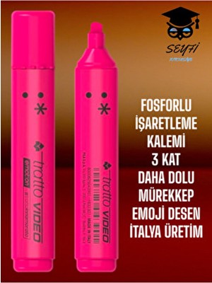 Fosforlu Işaretleme Kalemi 3 Kat Daha Dolu Mürekkep Italya Üretim