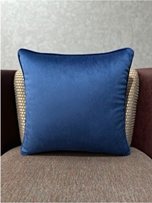 Fabricland Ithal Ipek Kadife Lacivert Renk Kırlent Kılıfı 43X43CM