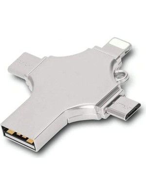 Eco Port Otg 4in1 Cep Telefonu Çok Fonksiyonlu USB Flash Bellek 64 GB Type-C, Micro Sd ve Kart Okuyucu
