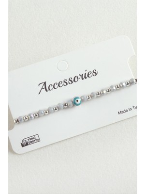 Nazar Kristal Makrome Ip Bileklik 6 mm