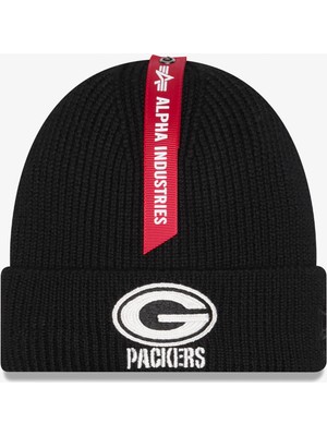 Alpha Industries x New Era Green Bay Packers Short Cuff Unisex Siyah Bere.-