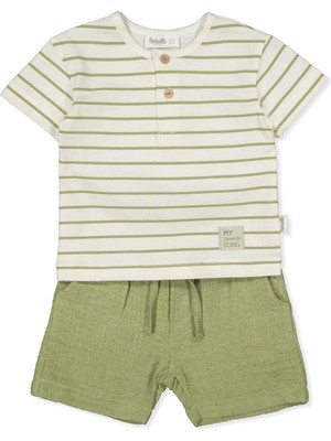 Bebetto Keten Müslin Şort 2li Takım (Favorıte Song) Yeşil