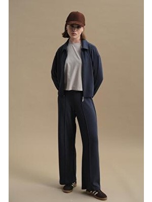 C&city Pure Touch Nervür Dikişli Pantolon Füme