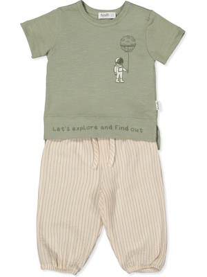 Bebetto Müslin Pantolon 2li Takım (My Galaxy) Bej