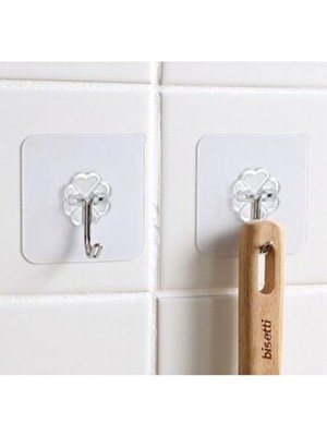 Tafce 1 Adet Pratik Çok Amaçlı Güçlü Şeffaf Duvar Askısı Yapışkan Kancalı Mutfak Banyo Askı