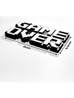 Home Retro Game Over Kabartmalı Dekoratif Obje - Siyah | Masaüstü ve Duvar Süsü | Hediye