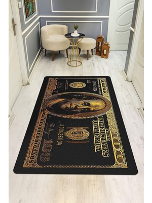 Dolce Mariee Modern Dolar Desen Dijital Baskı Kaymaz Taban Halı H0170