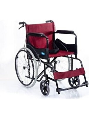 Comfort Plus KY809BJ Bordo Kumaş Manuel Tekerlekli Sandalye Taşınabilir Katlanır Model ile Rahat Kullanım