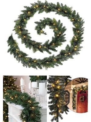 Empressco Işıklı Yılbaşı Çam Ağacı 160CM, Garland, Çam Dalı, Pirinç Led, Pilli Dekor