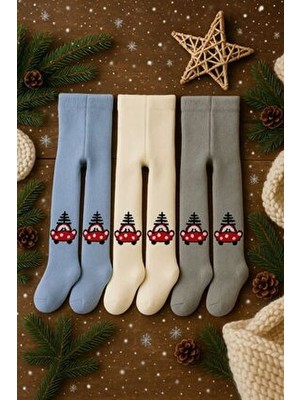 Pico Baby 3'lü Unisex Bebek & Çocuk Havlu Külotlu Çorap Renkli Araba Desenli