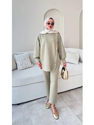 Molly Nelly Kadın Skuba Yandan Çıtçıtlı Pantolon Tesettür Takım