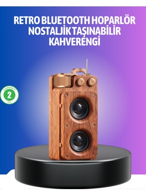 Tgzm Vintage Tasarımlı Bluetooth Hoparlör Uzun Pil Ömürlü ve Fm Destekli - TG0012-2RPBQ9
