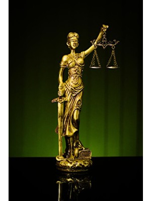 Narçiçeği Takı ve Hediyelik Eşya Adalet Tanrıçası Themis Büyük Boy Altın Gold Heykel Biblo