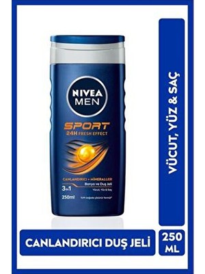 Nivea Men Erkek Sport Duş Jeli 250 ml Canlandırıcı Misket Limon Koku ile Yenileyici Etki