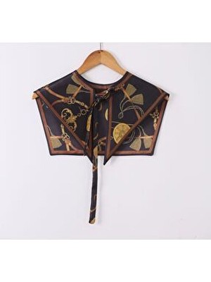 Yeni Stil Omuz Şalı Siyah Kemer Desenli