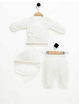 NEU KIDS Müslin Kumaş Erkek Bebek Hastane Çıkış Setleri 3'lü Set Yenidoğan Bebek Kıyafetleri %100 Pamuk