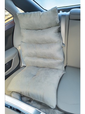 Gri Oturma Minderi, Bel ve Sırt Desteği, Ortopedik Konforlu Tasarım