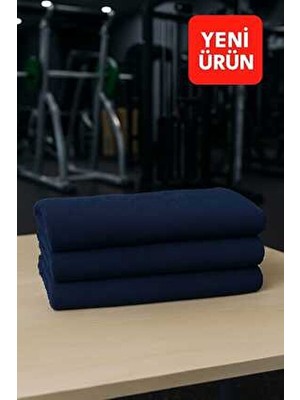 Mela Home Lacivert Fitness-Spor Havlusu 3 Adet -Hızlı Kuruyan-Kuaför ve Berber Havlusu 50*90 cm