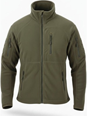 Askeri Termal Taktik Polar Ceket Erkek Full Fermuarlı 5 Cepli Soğuk Geçirmez