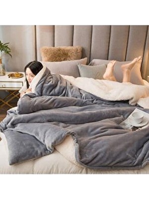 Mulberry Sherpa Polar Battaniye Çift Taraflı Tek Kişilik 160X220 cm
