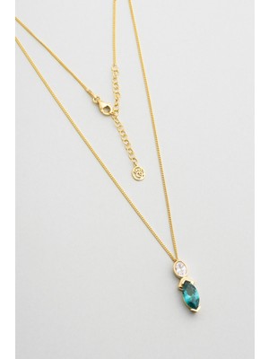 So CHIC Clara 18 Ayar Sarı Altın Kaplama 43 Cm Gümüş Kolye