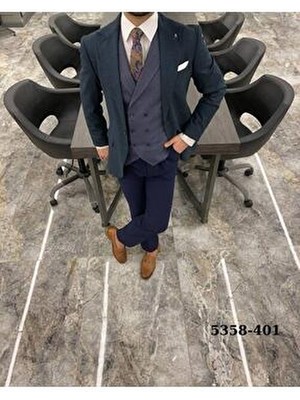 Fc Plus Kombinli Yelekli Takım Elbise