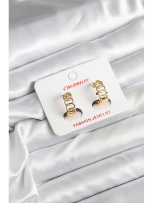 Senson 14K Gold Renk Kaplama Samanyolu Model cm Kadın Küpe - Lisinya