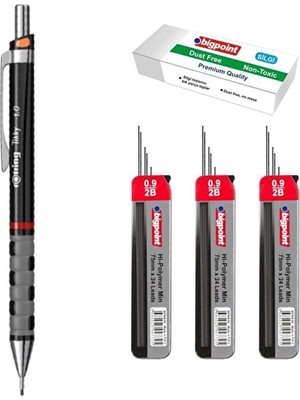 Art Tone Study Seri Rotring Tikky Versatil Uçlu Kalem 1.0mm Siyah ve Bigpoint 0.9 2b Kalem Ucu 24LÜ ve Silgi