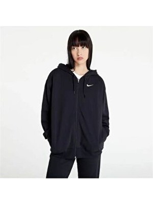 Nike Sportswear Jersey Hoodie Oversize Siyah Kadın Sweatshirt DM6415-010