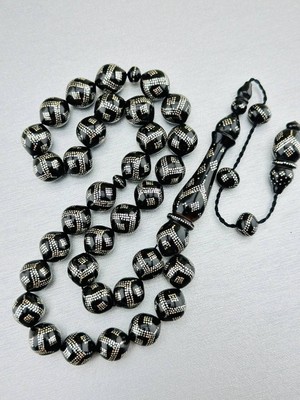 Usta Işi Kuka Gümüş Işlemeli 1000 Ayar Tesbih