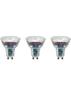 IKEA Solhetta LED Ampul GU10, Işık Rengi: Sıcak Beyaz (2700 Kelvin) 3 Adet