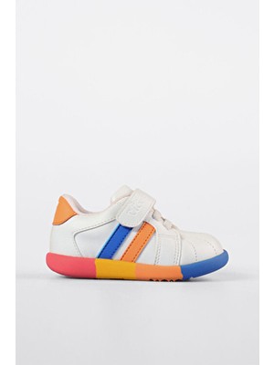 Vicco Heika Basic Unisex Beyaz Sneaker PU Malzeme Düz Taban Erkek Çocuk Ayakkabı
