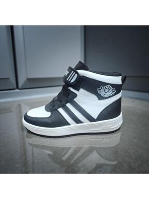 Çocuk Unisex Yüksek Bilekli Spor Ayakkabı Cırt Cırtlı Bağcıklı Günlük Sneaker