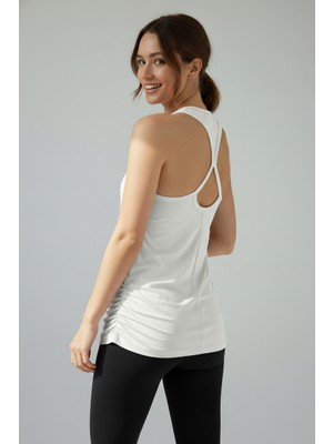 Scorp Aura Sırt Detaylı Kadın Spor Atlet Beyaz