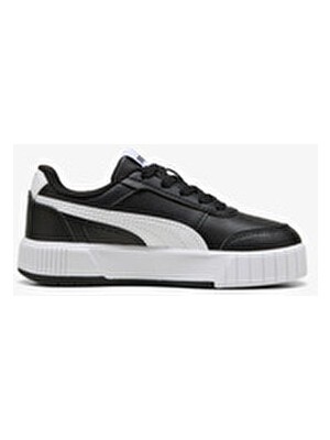 Puma Carina Mia Kadın Çocuk Siyah Spor Ayakkabı Yumuşak Deri Üst Yüzey ve Kauçuk Taban