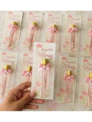 10 Adet Sprey Kolonya Şişesi Kart Süslemesi Düğün Nişan Nikah Doğum Hediyeliği