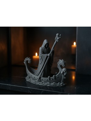 Hasfar Tech Ölüm Geldi — Gotik Tekne Heykeli Dekoratif Biblo