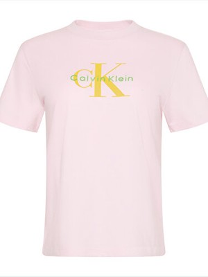 Calvin Klein Kadın Grafikli Pembe T-Shirt