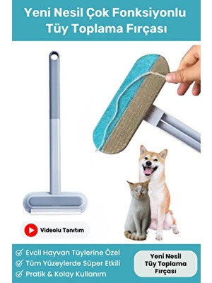 Vitexpert Yeni Nesil Çok Fonksiyonlu Kedi Köpek Tüyü Toplayıcı Koltuk Halı Kıl Tüy Alma & Temizleme Fırçası