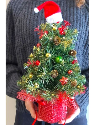 Empressco 35CM Yeşil Yılbaşı Ağacı Lux Süslemeli, Şık ve Zarif Dekorasyon Parçası