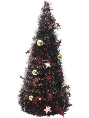 Empressco Yılbaşı Masa Süsü Yeşil ve Kırmızı Renklerde Yapay Noel Ağacı Dekoru Alüminyum Malzeme