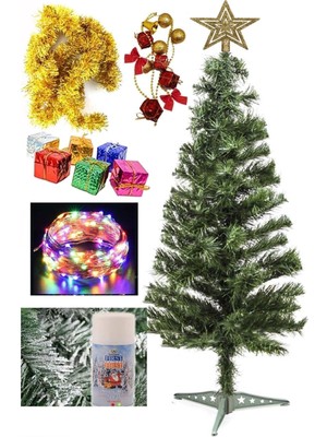 Empressco Yeşil 90 cm Spreyli Çam Ağacı ve Süsler Paketi, Tepe Yıldızıyla Şık Görünüm