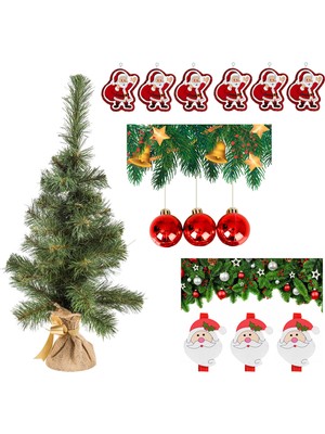 Empressco Yılbaşı Yeşil Çam Ağacı Seti 60 Cm, Doğal ve Şık Dekorasyon Için Ideal