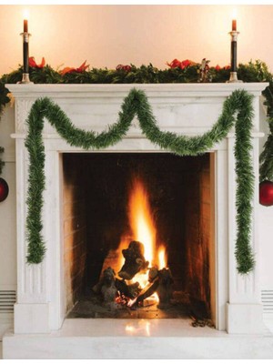 Empressco Yeşil Çam Dalı, 5 M 6 Cm, Yılbaşı Süsü, Dekoratif Doğal Dal, Renkli