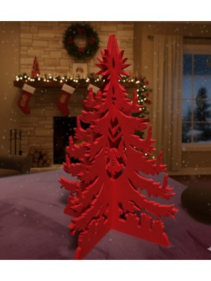 Empressco Yılbaşı İçin Kırmızı Ağaç Şık Süsleme Seçeneği Açık Bej Malzeme ile