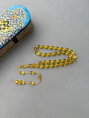 Sarı Sıkma Kehribar Tespih