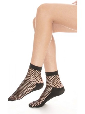 Marsilyan Italiana Kadın Tabanlı Geniş File Soket Siyah